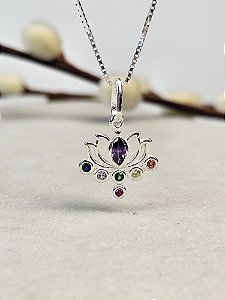 Colar com Pingente Flor de Lótus Colors P