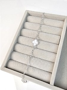 Pulseira de Trevo Resina Branca