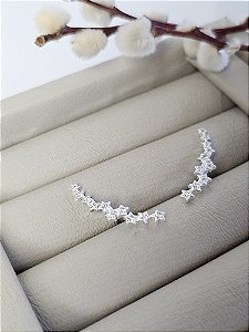 Brinco Ear Cuff Estrelas com Tarraxa