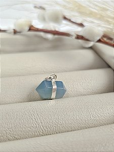 Pingente em Prata 925/ Ponta de Cristal Ágata Pequeno