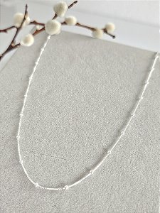 Corrente veneziana com bolinhas prata 925 de 45cm