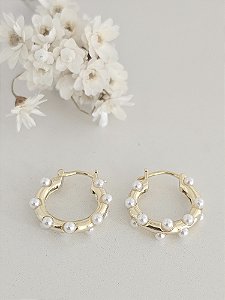 Brinco Argola 15mm prata 925 banhada a ouro amarelo 18k