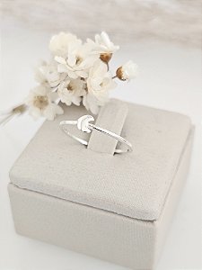 Anel meia lua liso minimalista prata 925
