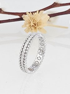 Anel aparador aliança prata 925 com banho de ródio