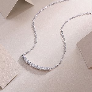 Gargantilha Moissanite prata 925 com banho de ródio