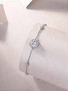 Pulseira ponto de luz Moissanite 6,5mm/ 1.0ct prata 925 com banho de ródio