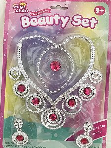 KIT DE BELEZA PRINCESA- COLAR+ANEL+BRINCOS