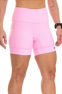 Short Feminino Multi Bolsos Rosa Chiclet