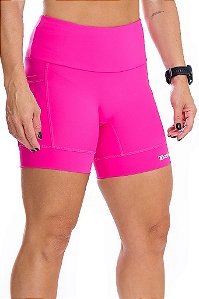 Short Feminino Multi Bolsos Rosa Choque