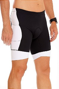 Bermuda Masculina Multi Bolsos Compress Preta com Branco