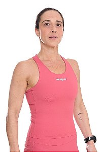 Regata Top Compressão 6 Bolsos Rose