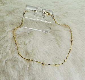 Pulseira Semijoia Hipoalergênico Bolinhas Happy Lyfe Lisas Veneziana Dourada