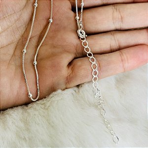 Colar Semijoia Hipoalergênico Choker Happy Lyfe Veneziana Bolinhas Lisas Prata