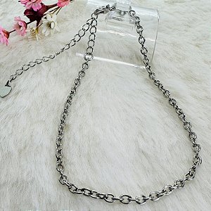 Pulseira Semijoia Hipoalergênico Coração Happy Lyfe Rodio Branco