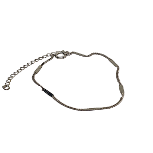 Pulseira Semijoia Hipoalergênico Happy Lyfe Chapinha Branco Rodio