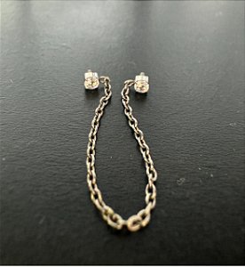 P0696 CORRENTE TITANIO PINGENTE DUAS ZIRCONIA 1.2