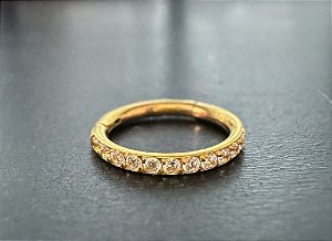 P0641 SEGMENTO PVD DOURADO 1.0 ABA NASAL 8MM ZIRCONIA AÇO