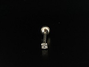 P0577 MICROBELL AÇO RETO 0.8 PEDRA CRISTAL  DE 1.5 6MM