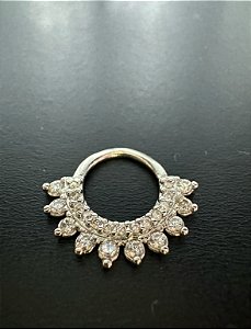 P0560 ARGOLA RODIO TORÇAO SEPTO INDIANO DUPLA FILEIRA 8MM