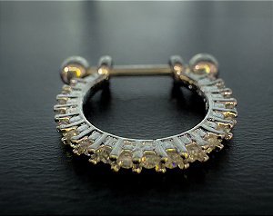 P0499 MICROBELL RODIO  RETO C/ HASTES 8MM CRAVEJADO DUAS FILEIRAS