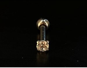 P0406 MICROBELL TITANIO  RETO PEDRA ZIRCONIA 6MM PEDRA PEQUENA