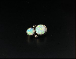 P0339 TOPO TITANIO 2 OPALAS BRANCAS COM 2 ESFERAS  1.2 TN470