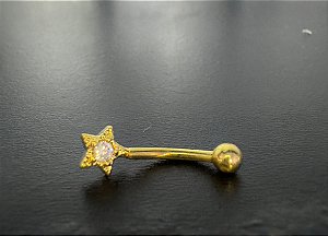 P0280 INTIMO RÓDIO DOURADO ESTRELA  ZIRCÔNIA