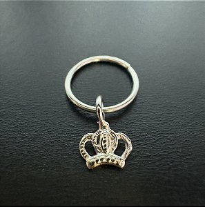 P0242 ARGOLA RODIO PINGENTE COROA 8MM