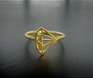 P0208 ARGOLA  RODIO DOURADO DAITH DIAMANTE 8MM