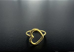 P0204 ARGOLA RODIO DOURADO TORÇAO DAITH CORAÇÃO VAZADO 8MM