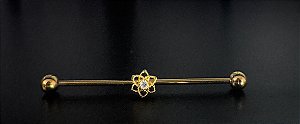 P0177 TRANSVERSAL RODIO DOURADO FLOR DE LOTUS 34MM 1.2
