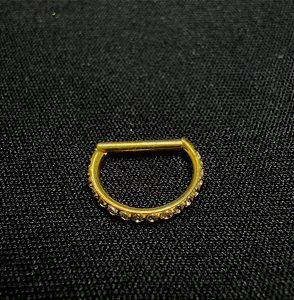 P0100 SEGMENTO D RING TITANIO PVD GOLD CRAVEJADO 1.2 8MM