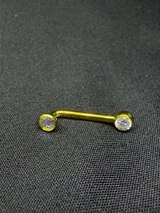 P0081 Íntimo Cristina Titânio Inodizado Gold Cristal 12MM