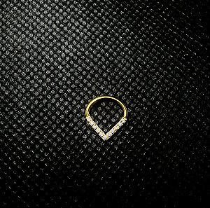 P0080 SEGMENTO TITÂNIO PVD DOURADO FRONTAL TRIANGULAR 8MM