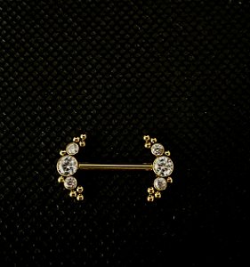 P0078 MAMILO INDIANO PVD GOLD CLUSTER 14MM