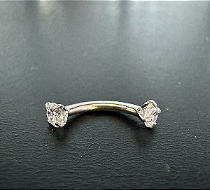P0074 CURVO AÇO DUPLA ZIRCONIA  8MM