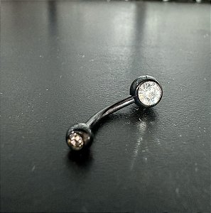 P0042 BANANA UMBIGO PVD BLACK CRISTAL