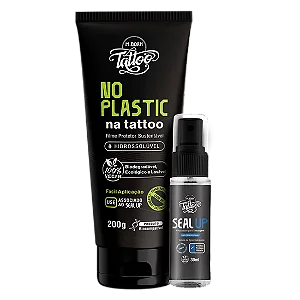 NO PLASTIC - Filme Protetor Sustentável para Tatuagem 200g + Seal Up 30 ml
