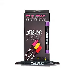 CANETA DARK PONTA DUPLA ROXA (UND)