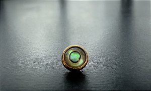 P0720 TOPO TITANIO PEDRA OPALA ABALONE PVD GOLD 1.6 5MM