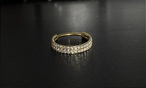P0416  SEGMENTO TITANIO GOLD CRAVEJADO  DUPLO   1.2 12MM