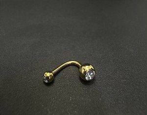 P0769 UMBIGO J-BAR TITANIO PVD GOLD 10MM