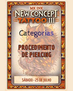 SABADO - 25/07 - PROCEDIMENTO DE PIERCING