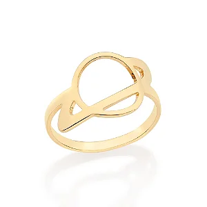 ANEL PLANETA SATURNO BANHADO A OURO 18K