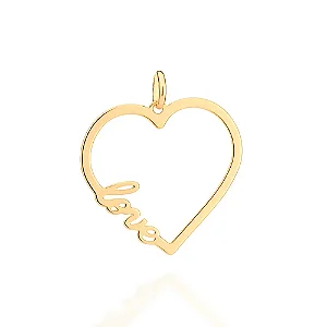 PINGENTE CORAÇÃO LOVE BANHADO A OURO 18K - TAM.ÚNICO 5426610000