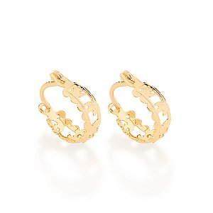 Brinco argola com luas e estrelas banhado a ouro 18k - tam.único 5233500000