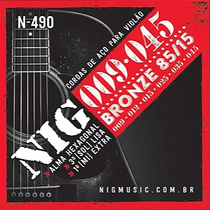ENC. NIG VIOLÃO AÇO N490 BROBZE 85/15 09.45