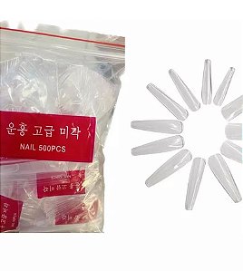 PACOTE CHINA TIPS CURVATURA C TRANSPARENTE COM 500 EXTREMA.