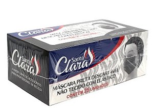MÁSCARA PRETA SANTA CLARA COM 25 UNIDADES