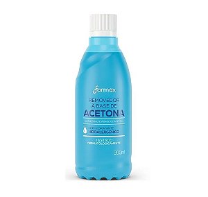 REMOVEDOR DE ESMALTE COM ACETONA FARMAX 200ml.